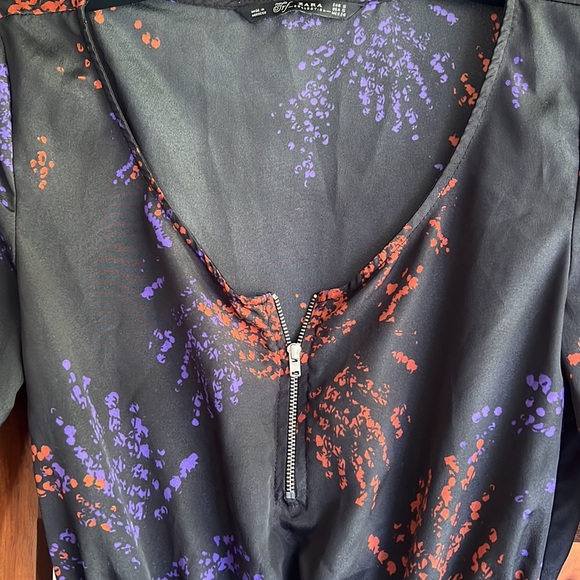 #16 Zara Trafaluc Collection Zipper Splatter Dress/Tunic - Picture 3 of 9